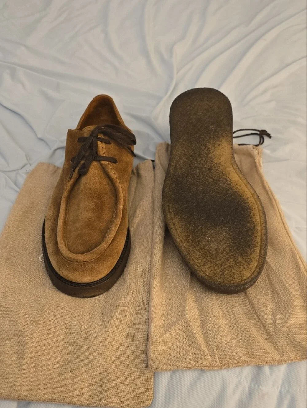 Men’s Suede Lace-Up Loafers in Brown